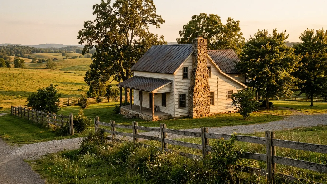 Homes and chimneys in Arrington, Tennessee
