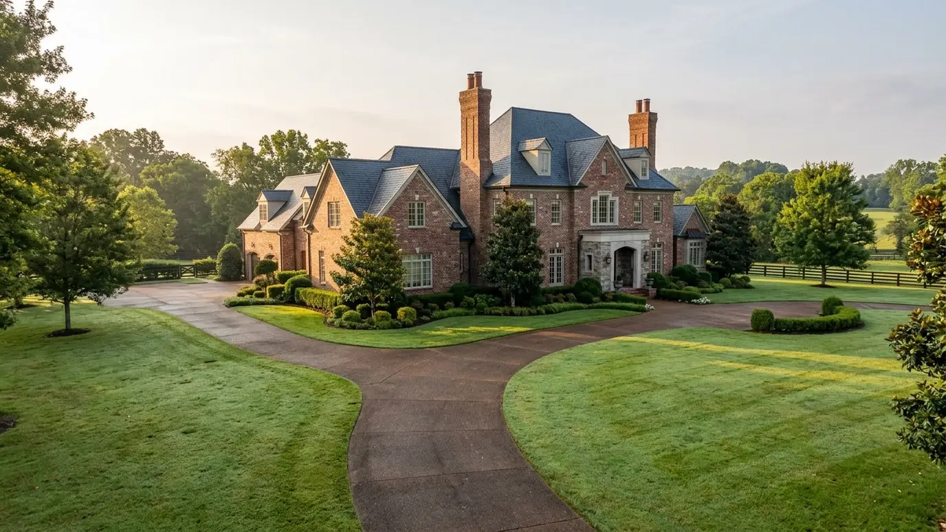 Homes and chimneys in Brentwood, Tennessee