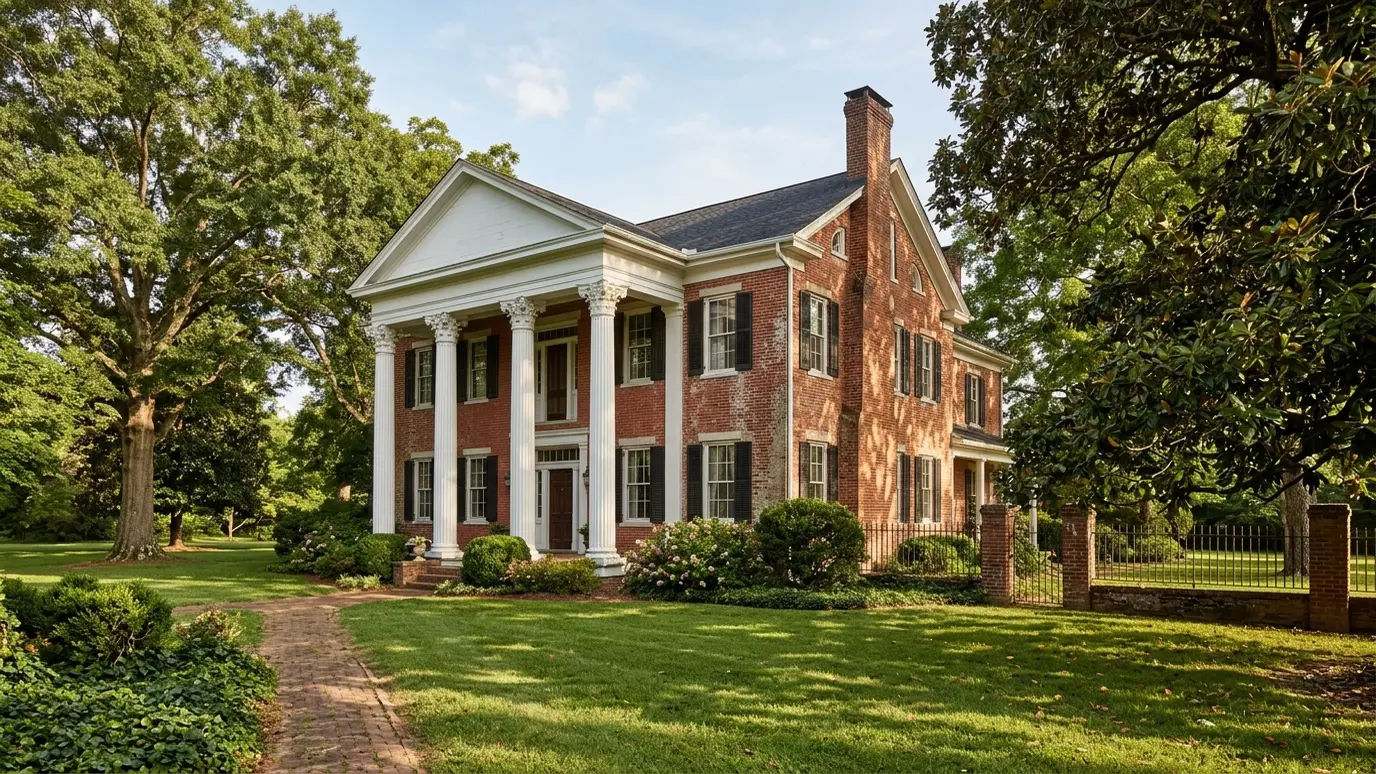 Homes and chimneys in Columbia, Tennessee