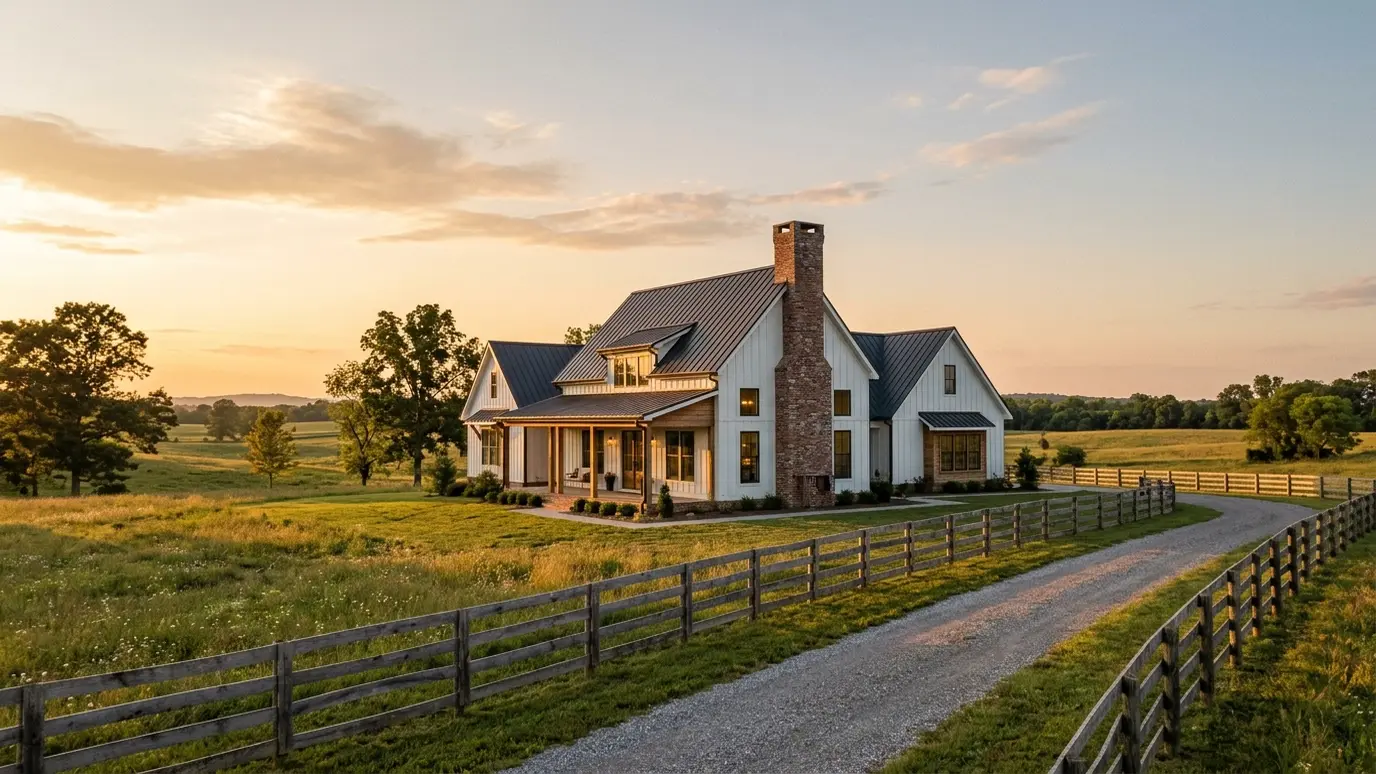 Homes and chimneys in Thompsons Station, Tennessee